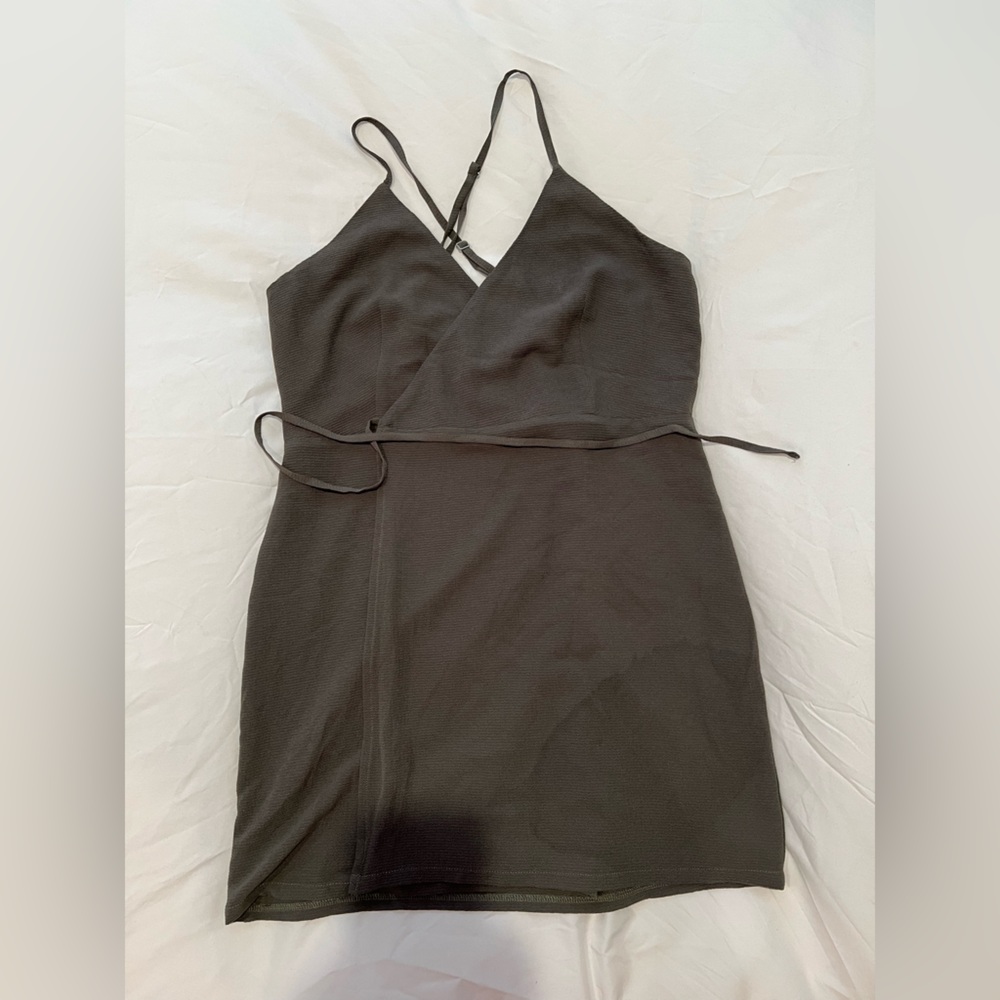 Tobi Green Wrap Mini Dress Spaghetti Strap Cocktail